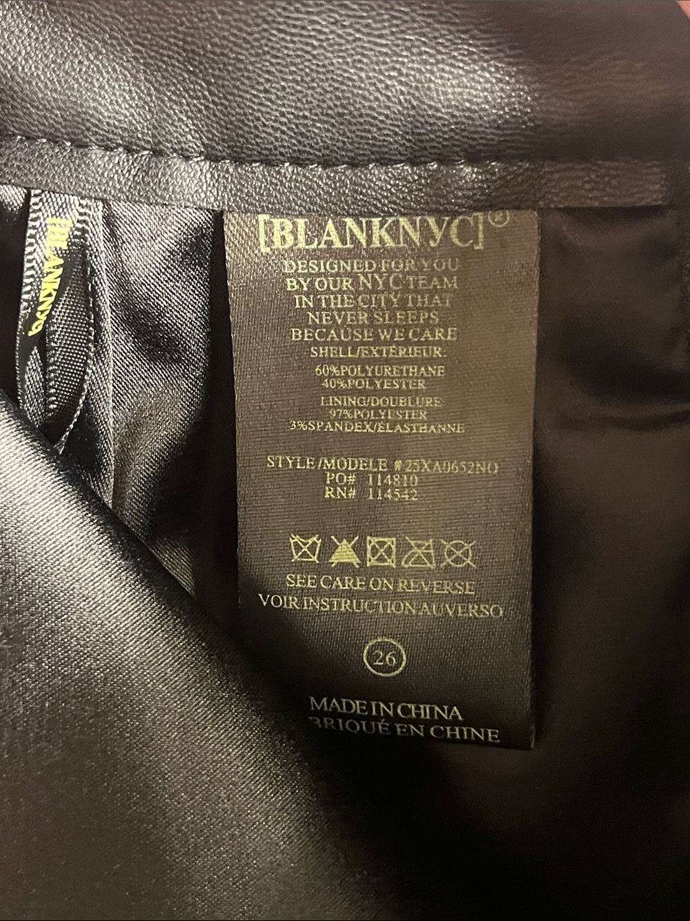 Blank NYC Black Faux Leather Snap Front Mini Skirt - Picture 6 of 7